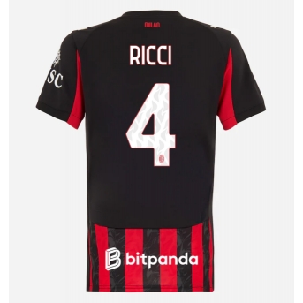 Billige Fotballdrakt AC Milan Samuele Ricci #4 Replika Hjemmedrakt Dame 2025-26 Kortermet